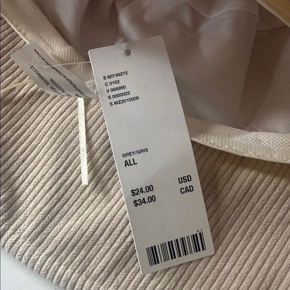 Urban Outfitters Monarch Butterfly Corduroy Bucket Hat Cream